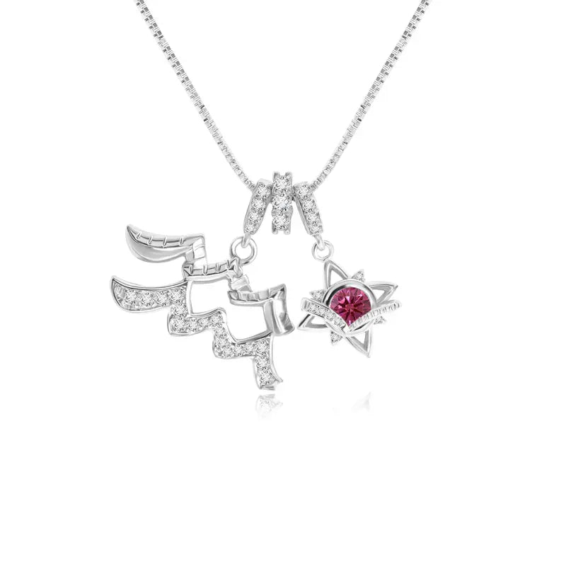 18K Gold-Plated Colorful Zodiac Star Necklace