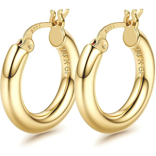 Women’s 925 Sterling Silver Gold Hoop Earrings