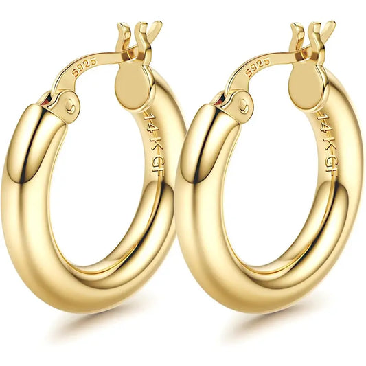 Women’s 925 Sterling Silver Gold Hoop Earrings