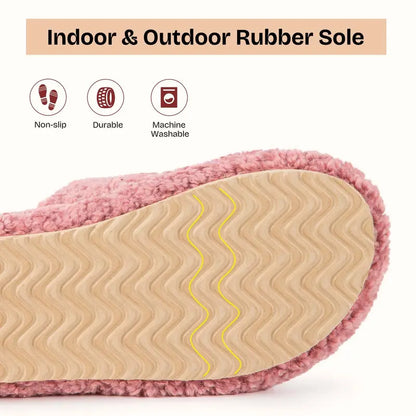 Women’s Fuzzy Memory Foam Slippers Non-Slip