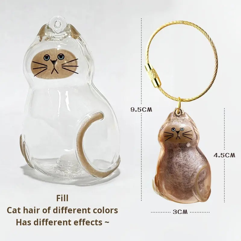 Cat Fur Keepsake Charm – Fillable Memory Keychain