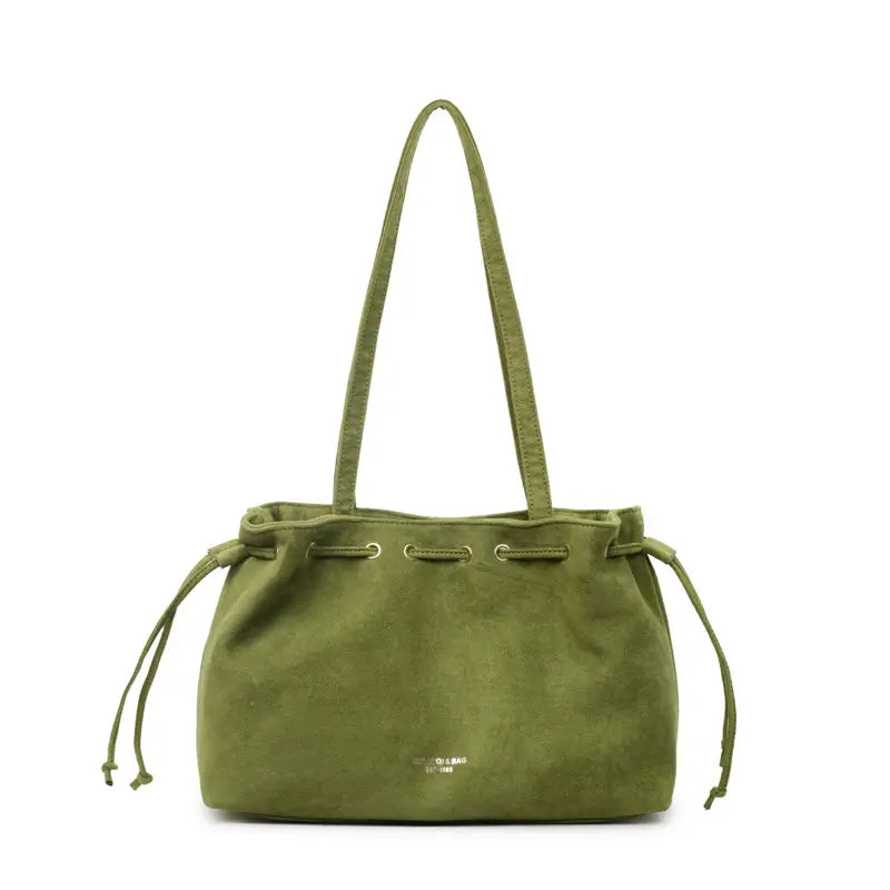 Women’s Retro Drawstring Large-Capacity Tote Bag