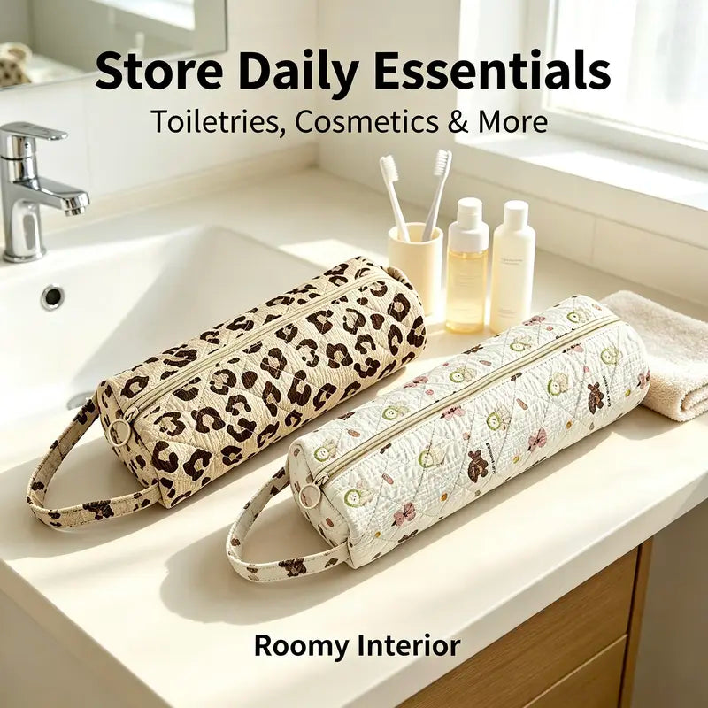 Quilted Large Capacity Travel Makeup & Toiletry Bag