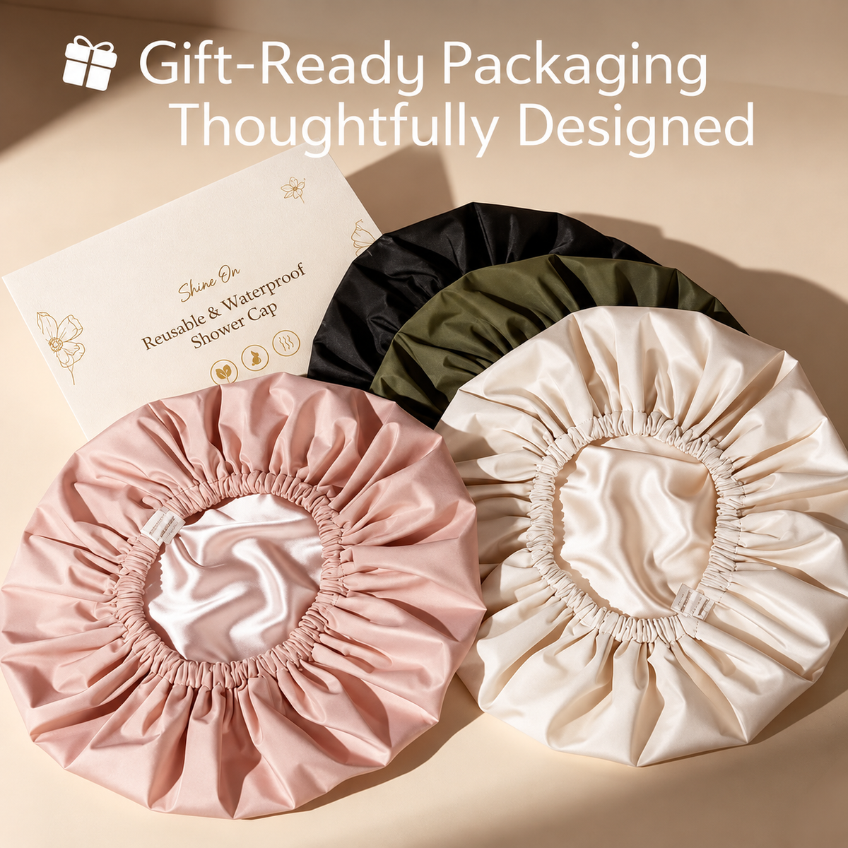 Satin-Lined Hair Protection Shower Cap