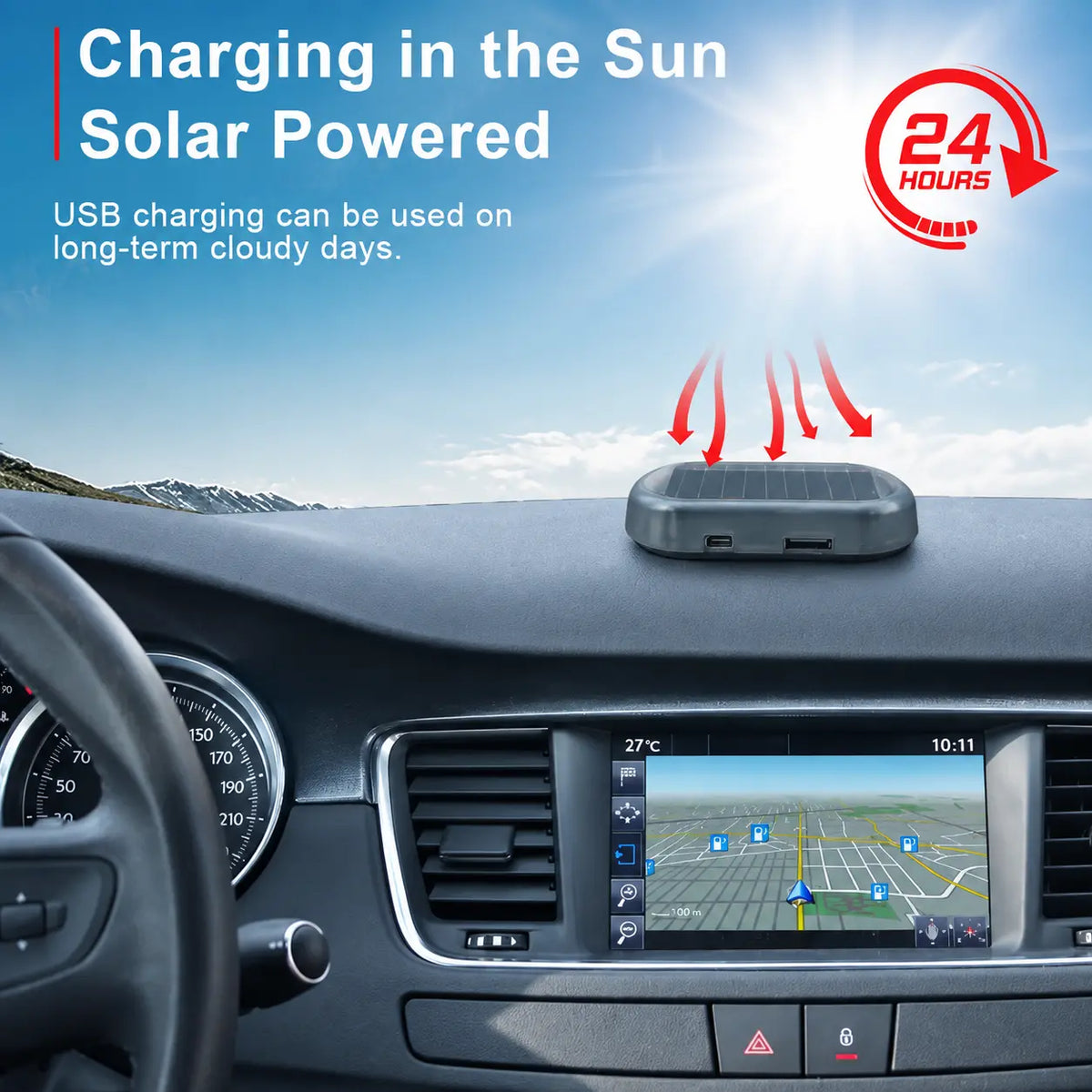 2PCS Solar-Powered Car Alarm LED Lights