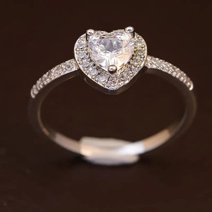 Heart Cut Moissanite Solitaire Engagement Ring