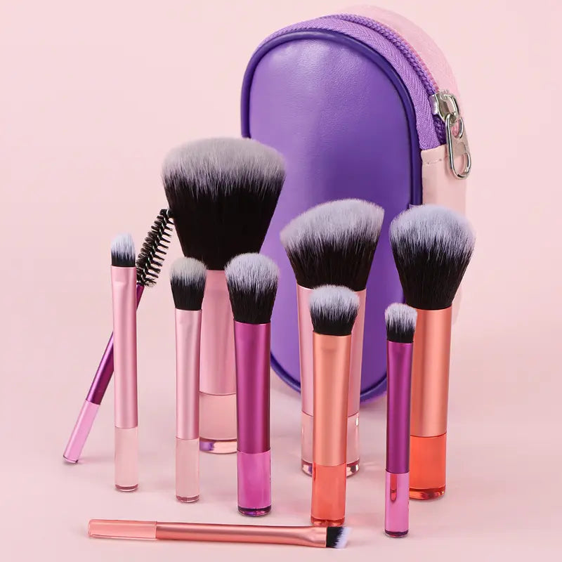 10-Piece Soft Synthetic Makeup Brush Set