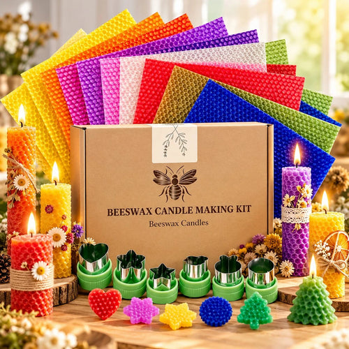 🔥HOT SALE🔥The Cozy Candle Studio – DIY Beeswax Candle Craft Kit (12-Piece Set)📢🕯️