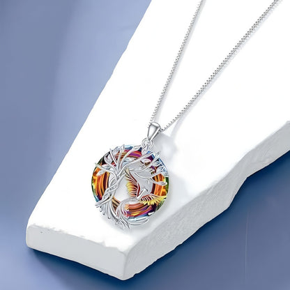 925 Sterling Silver Phoenix Tree of Life Necklace