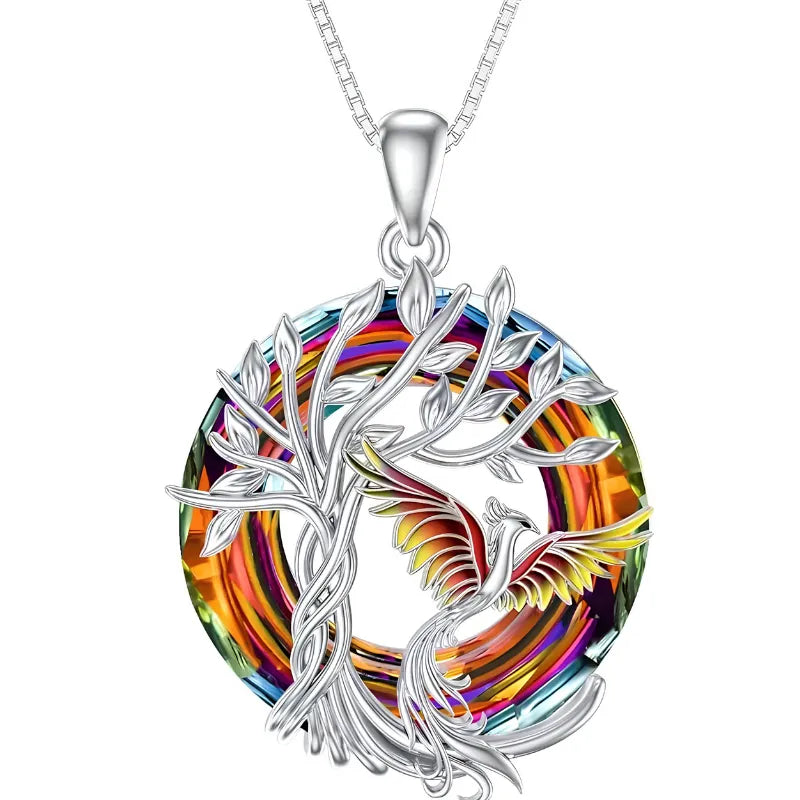 925 Sterling Silver Phoenix Tree of Life Necklace