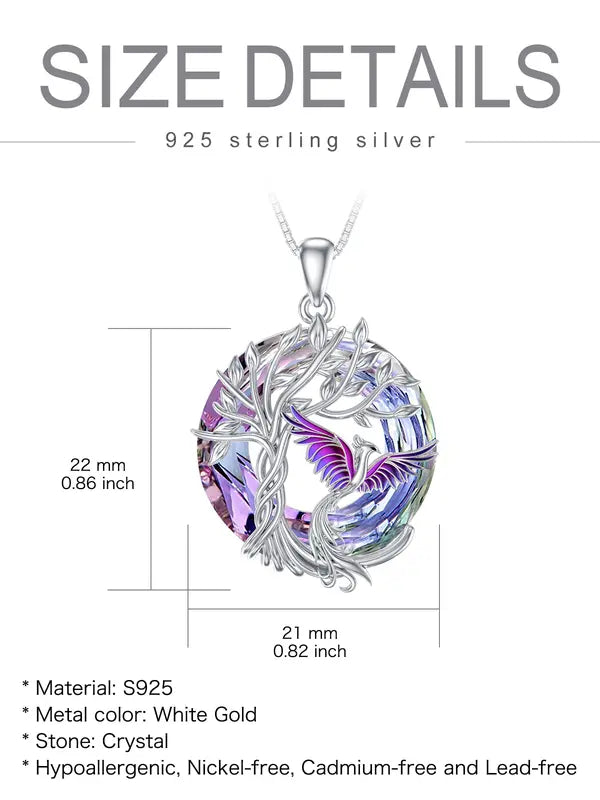 925 Sterling Silver Phoenix Tree of Life Necklace