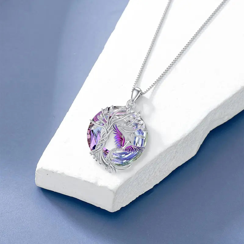 925 Sterling Silver Phoenix Tree of Life Necklace