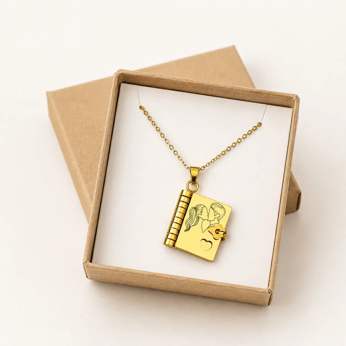 For Love - I Love You Book Necklace