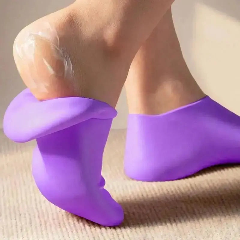 1 Pair Silicone Heel Socks for Cracked Feet