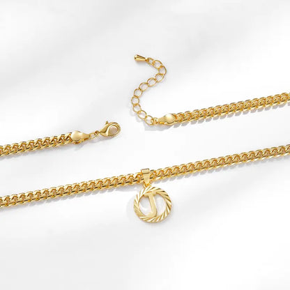 14K Gold Plated Unisex Alphabet Pendant Initial Necklace