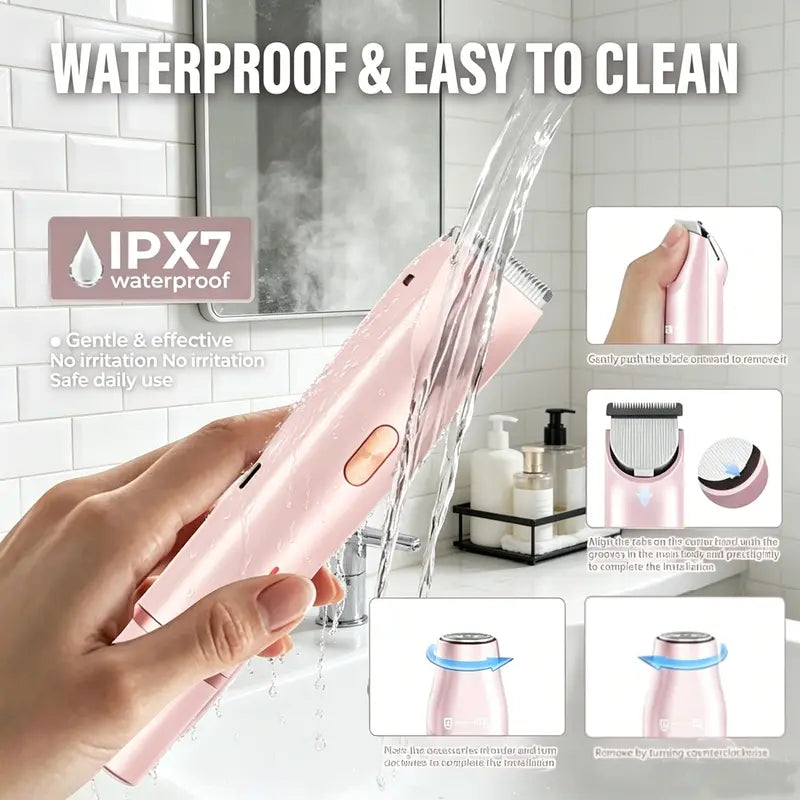 2-in-1 Waterproof Rechargeable Bikini Trimmer