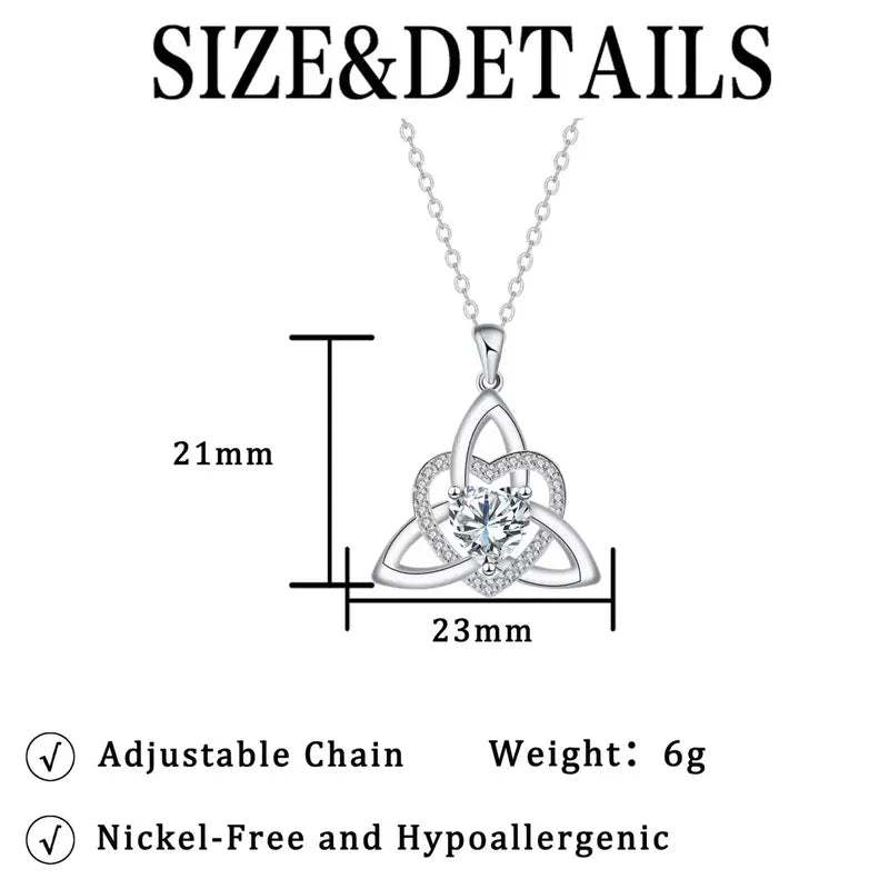 Witch’s Knot Crystal Heart Necklace