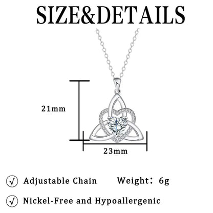 Witch’s Knot Crystal Heart Necklace