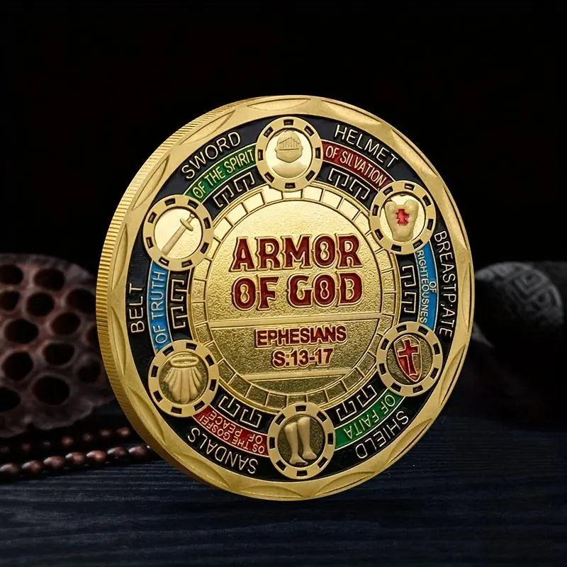 Replica “Full Armor God” Metal Challenge Collectible, Unique Desktop Decor, Ideal for Holiday Party Prizes