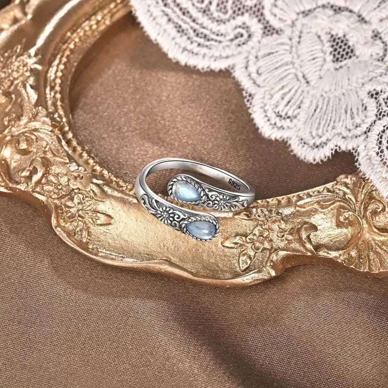 Vintage Moonstone Open Ring