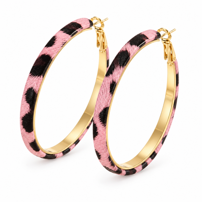 Bold Leopard Print Hoop Earrings
