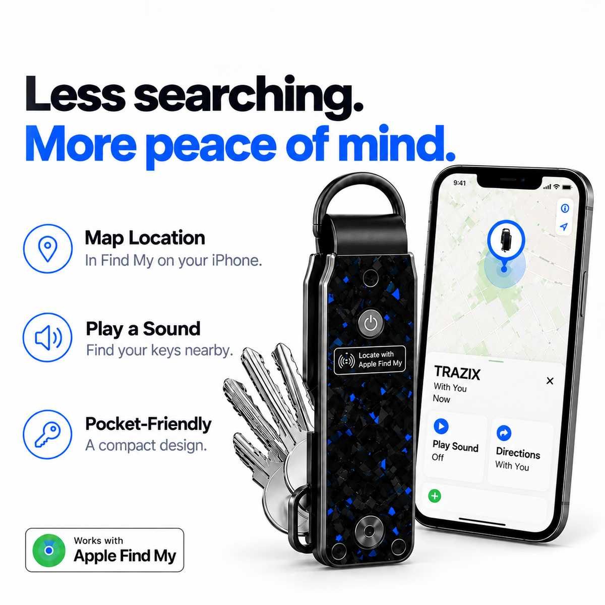 Smart Key Organizer with Apple Find My – Compact Key Holder