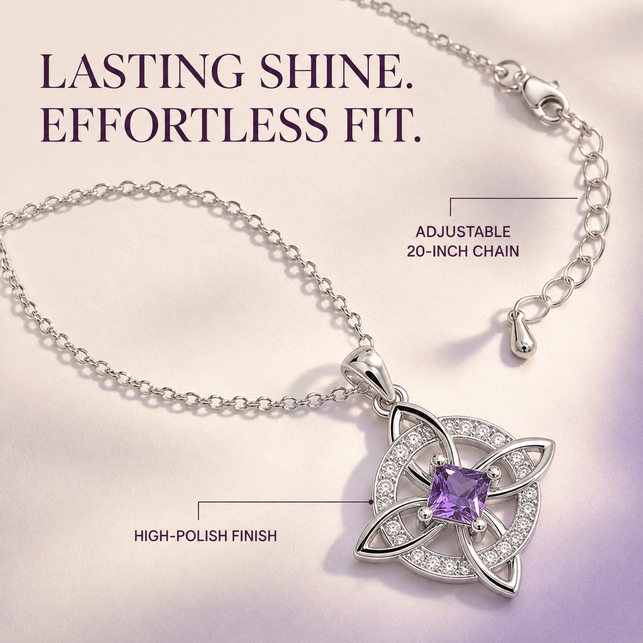 Mystic Knot Birthstone Necklace