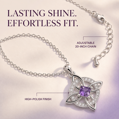 Mystic Knot Birthstone Necklace