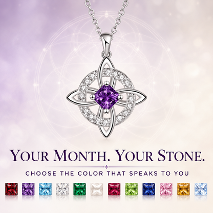 Mystic Knot Birthstone Necklace