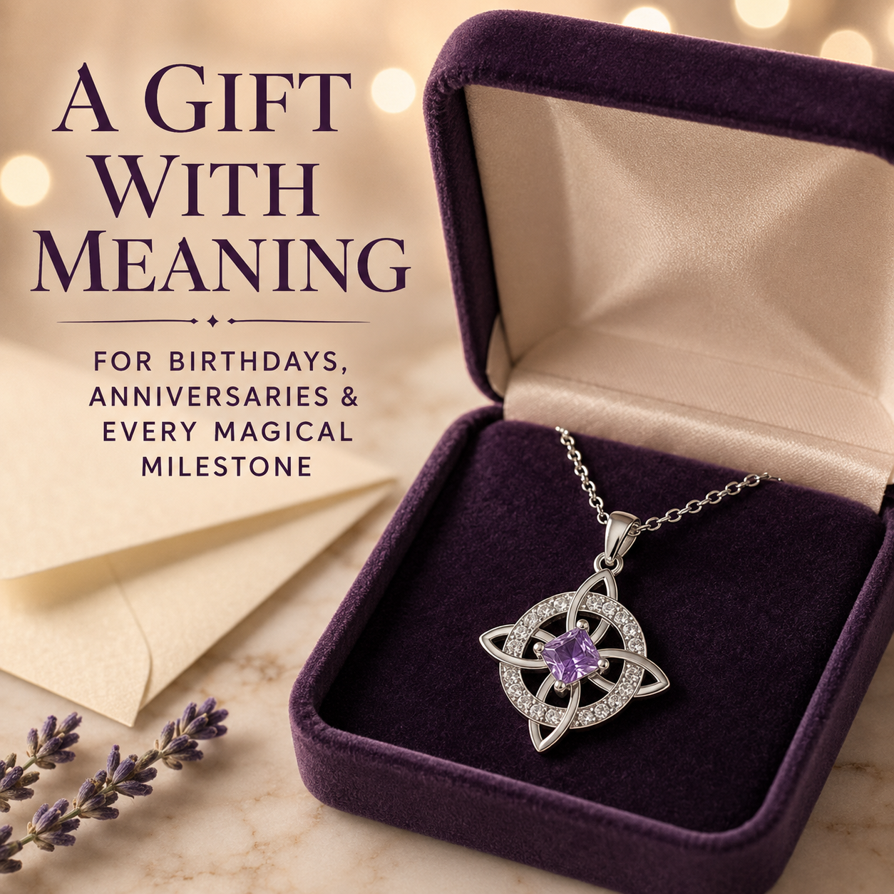 Mystic Knot Birthstone Necklace