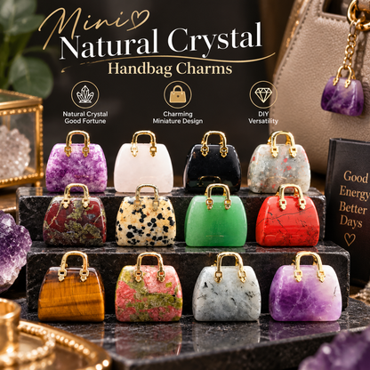 Mini Natural Crystal Handbag Charms – DIY Jewelry Pendants