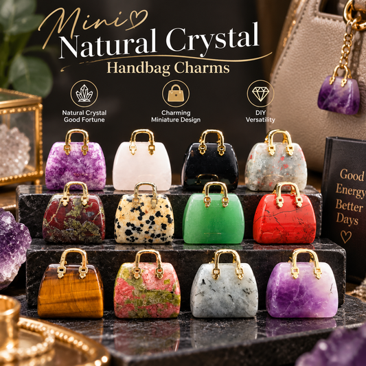 Mini Natural Crystal Handbag Charms – DIY Jewelry Pendants