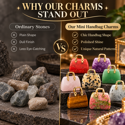 Mini Natural Crystal Handbag Charms – DIY Jewelry Pendants