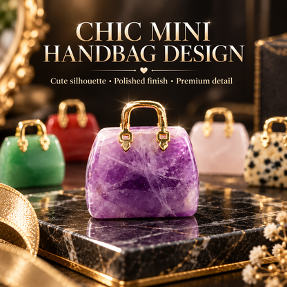 Mini Natural Crystal Handbag Charms – DIY Jewelry Pendants