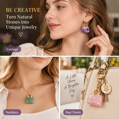 Mini Natural Crystal Handbag Charms – DIY Jewelry Pendants