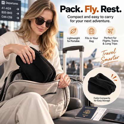 ✈️ 💯 3-in-1 Travel Sleep Support – Blackout Eye Mask & Head Support