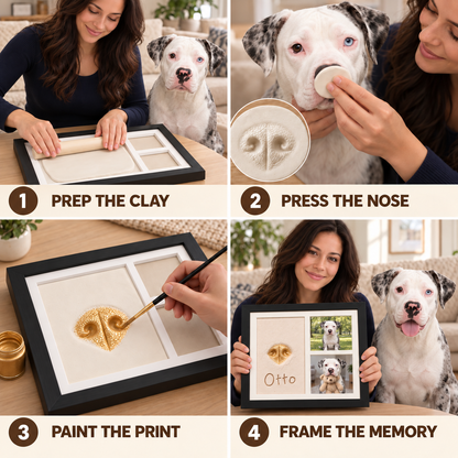 Pet Paw Print Keepsake Frame Forever in Our Hearts