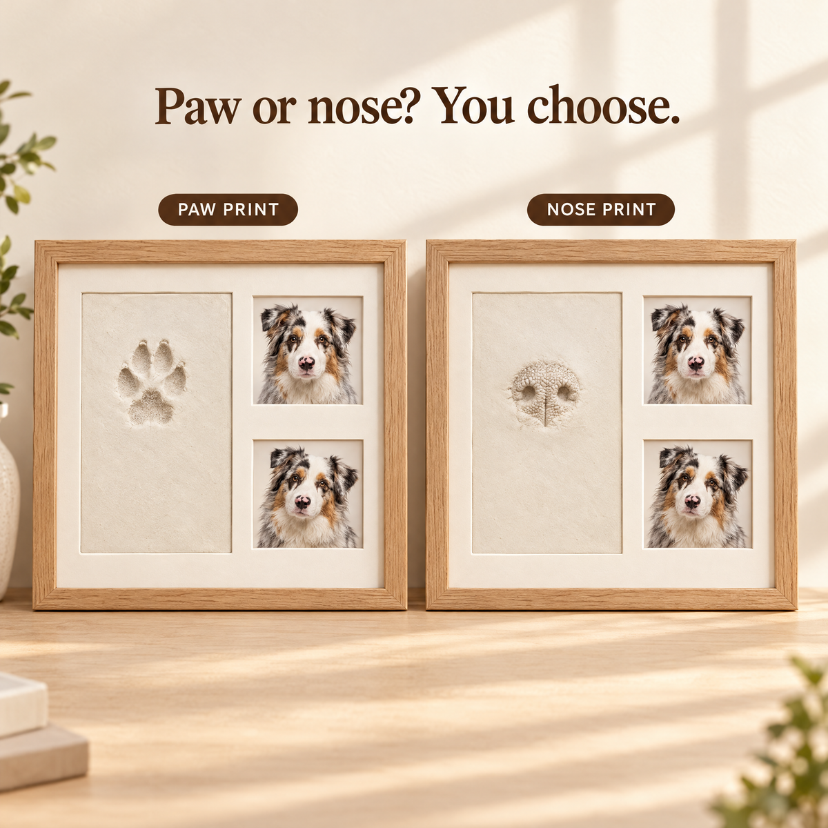 Pet Paw Print Keepsake Frame Forever in Our Hearts