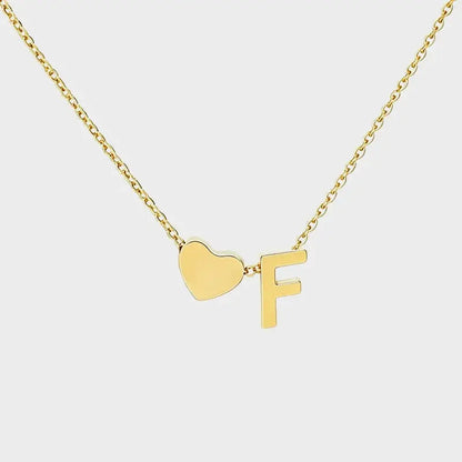 Minimalist Heart Initial Necklace