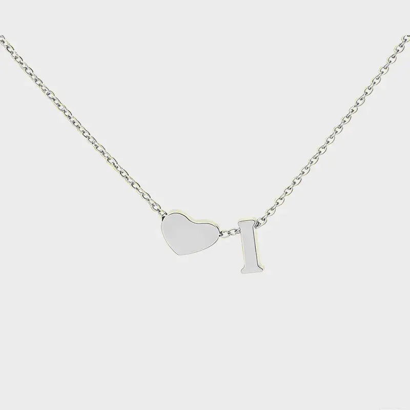Minimalist Heart Initial Necklace