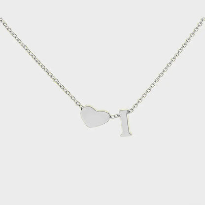 Minimalist Heart Initial Necklace