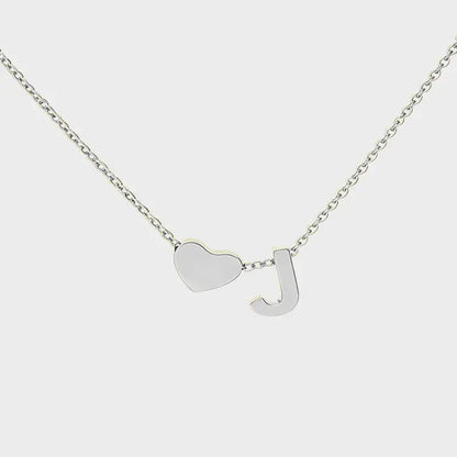 Minimalist Heart Initial Necklace