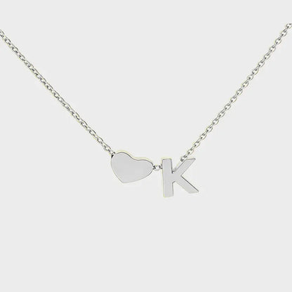 Minimalist Heart Initial Necklace