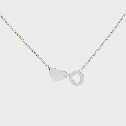 Minimalist Heart Initial Necklace
