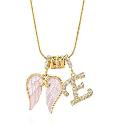 Angel Wing Initial Necklace