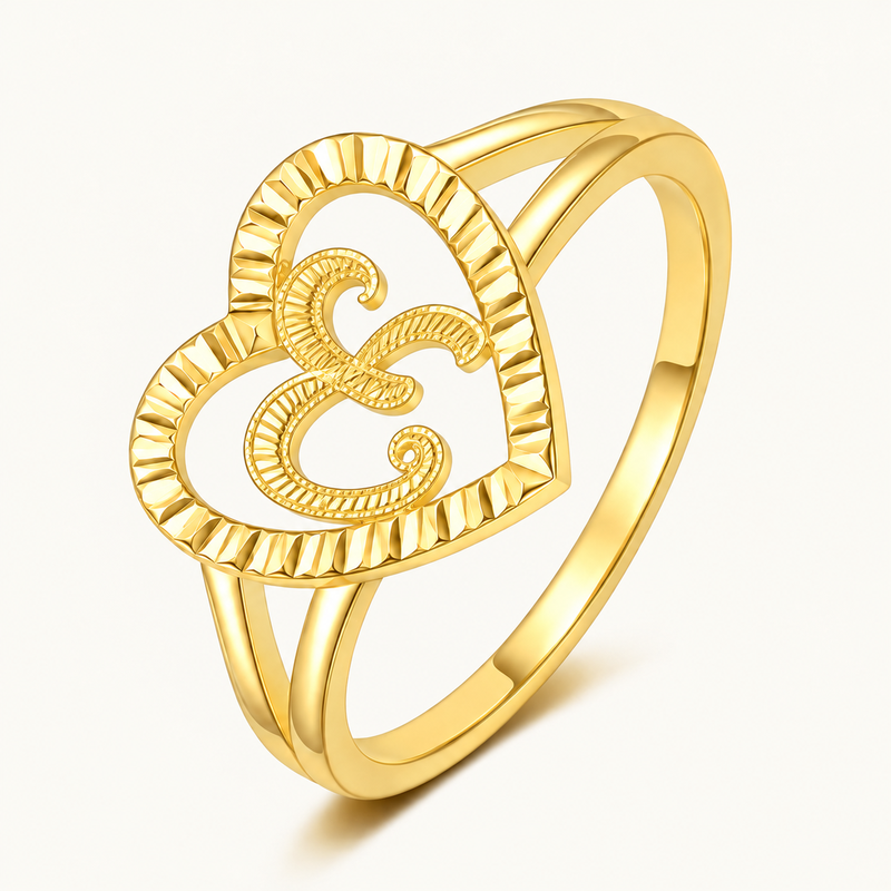 Personalized Heart Initial Ring