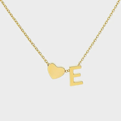 Minimalist Heart Initial Necklace