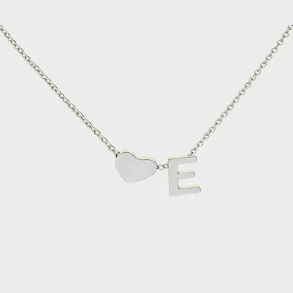 Minimalist Heart Initial Necklace