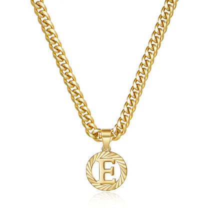 14K Gold Plated Unisex Alphabet Pendant Initial Necklace