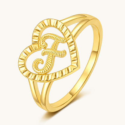 Personalized Heart Initial Ring